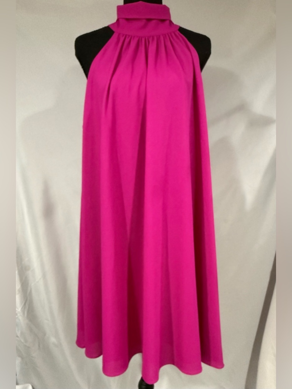 Badgley Mischka Fuchsia Halter Midi Dress